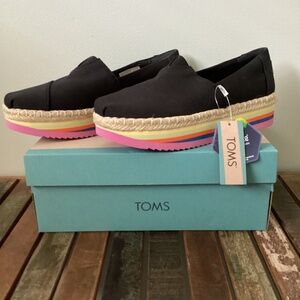Toms black espadrilles, size 9